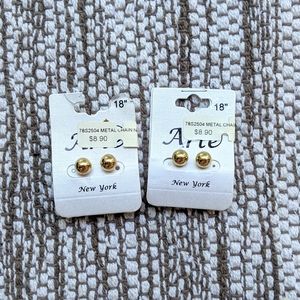 Arte Gold Stud Earrings | 2 Pairs